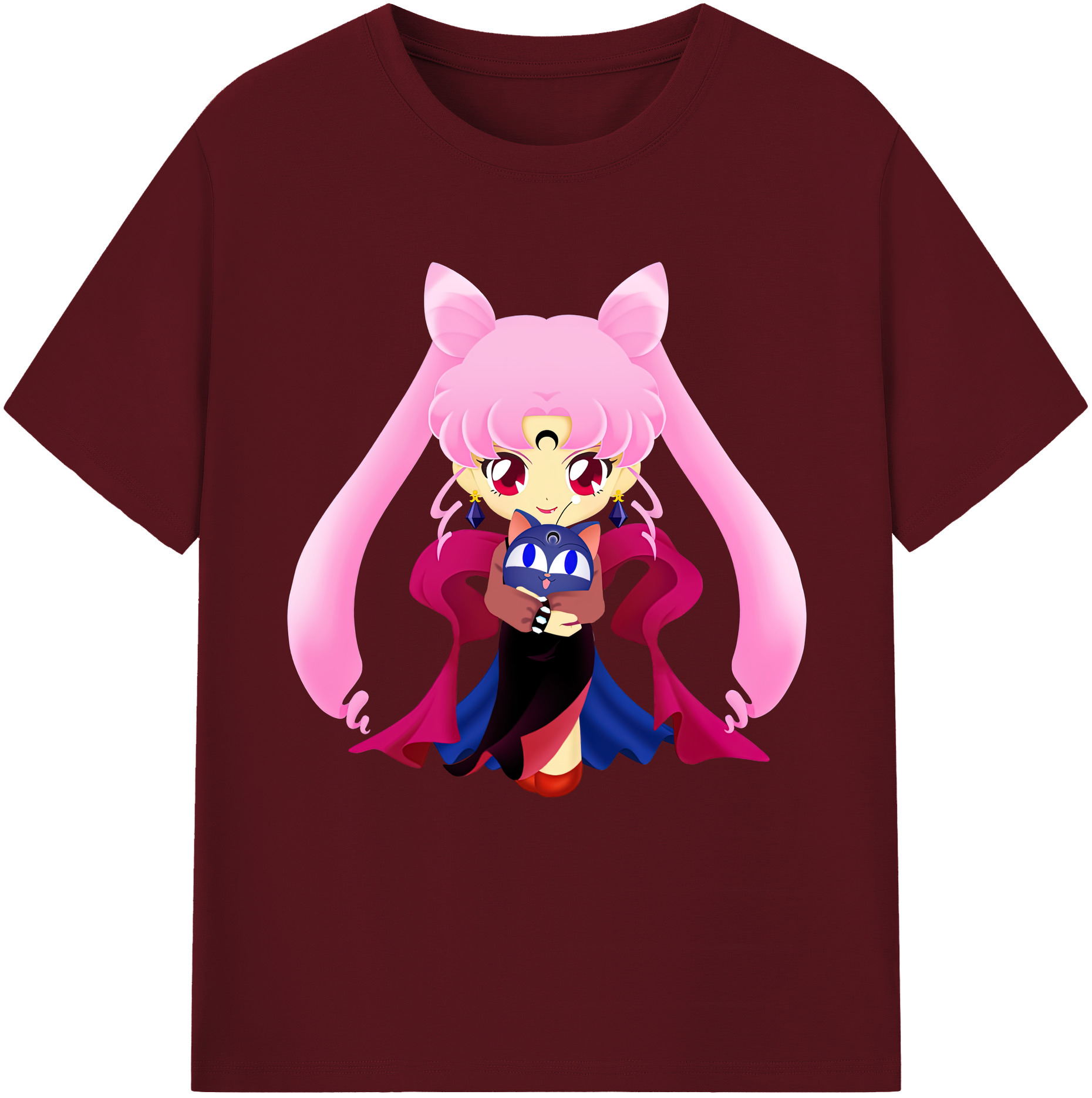 （画像用） 美少女戦士セーラームーン ちびうさ Sailor Moon Chibiusa Tsukino Usagi Small Lady Serenity 綿100％半袖Tシャツ（フロントプリント）